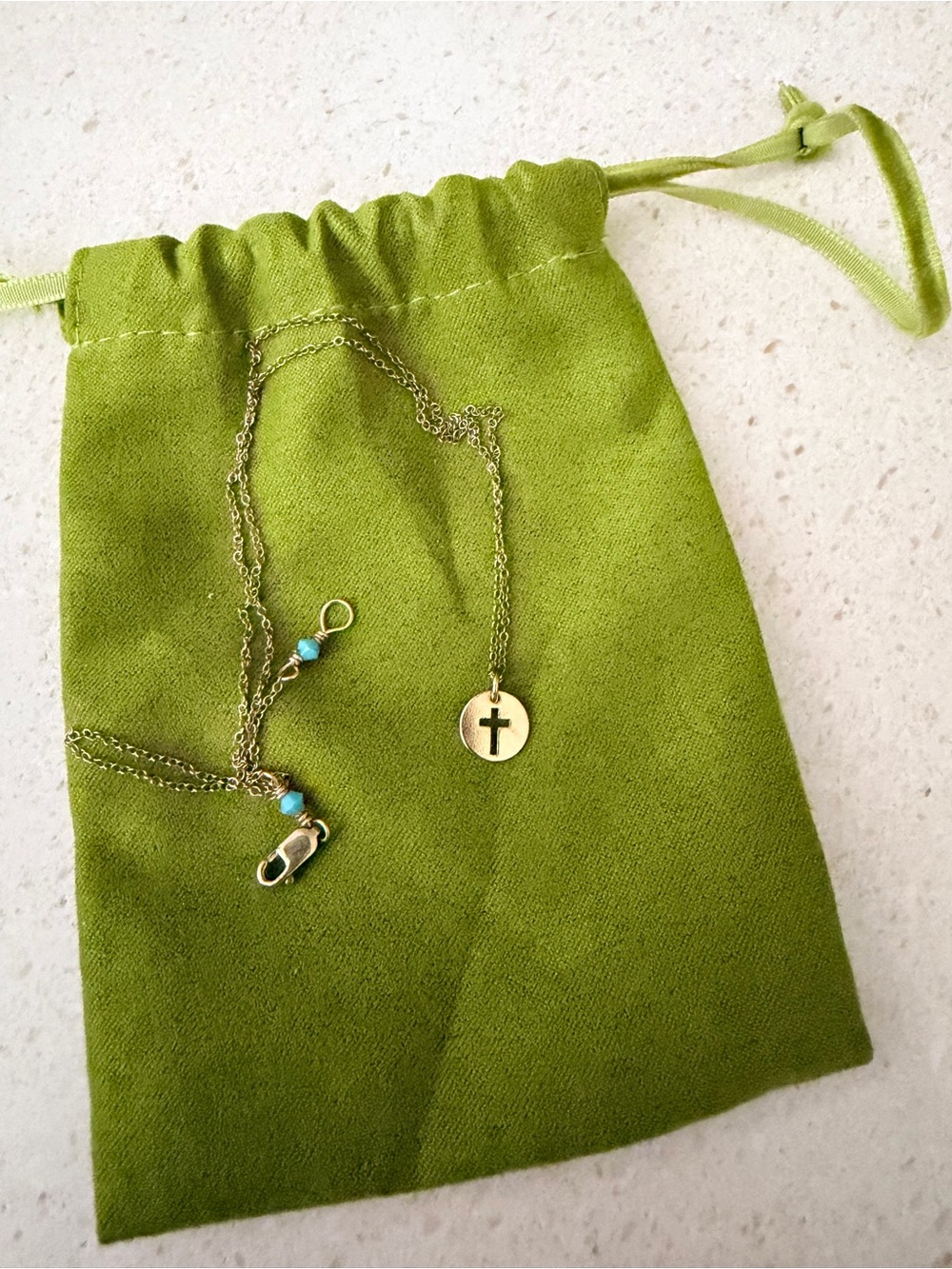 enewton design- gold cross disk pendant necklace